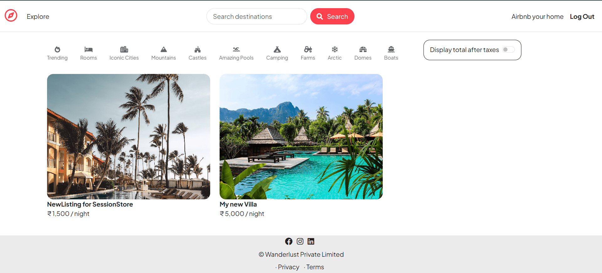 Wanderlust- Travel Booking Platform